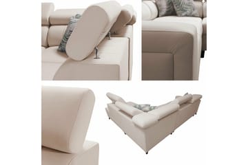 Galbally 3-sits Hörnbäddsoffa Vänster 265x224 cm med Förvaring i Sammet - Mörkblå - Möbler - Soffa - Bäddsoffa