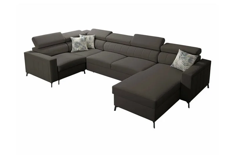 Galbally 4-sits Hörnbäddsoffa Dark brown