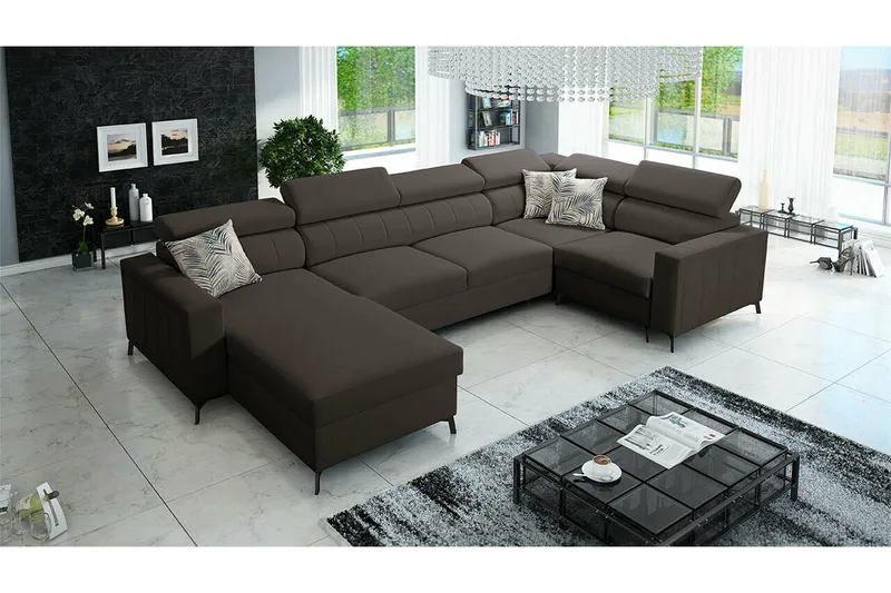 Galbally 4-sits Hörnbäddsoffa Dark grey - Möbler - Soffa - Bäddsoffa