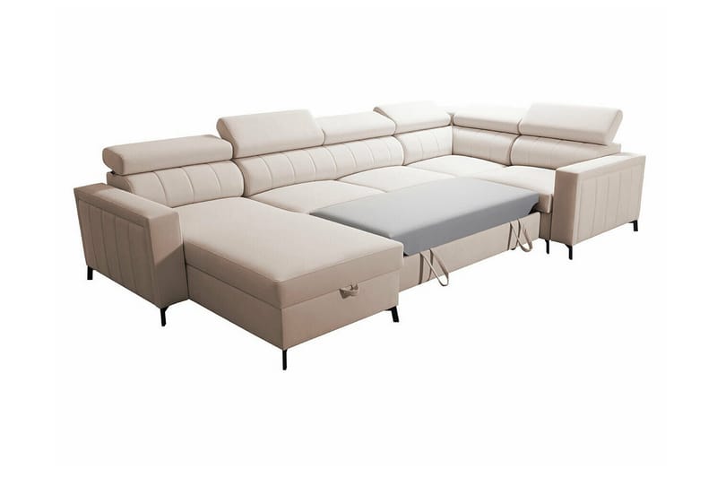 Galbally 4-sits Hörnbäddsoffa Light pink - Möbler - Soffa - Bäddsoffa