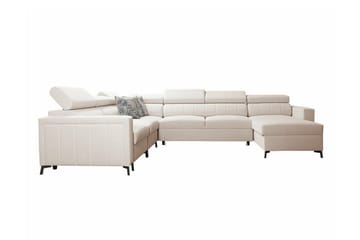 Galbally 5-sits Höger U-formad Hörnbäddsoffa med Förvaring i Tyg - Beige - Möbler - Soffa - Bäddsoffa
