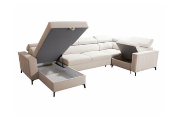 Galbally 5-sits Hörnbäddsoffa beige - Möbler - Soffa - Bäddsoffa