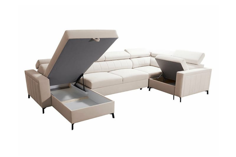 Galbally 5-sits Hörnbäddsoffa beige - Möbler - Soffa - Bäddsoffa