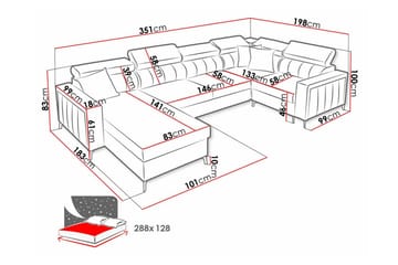 Galbally 5-sits Hörnbäddsoffa beige - Möbler - Soffa - Bäddsoffa