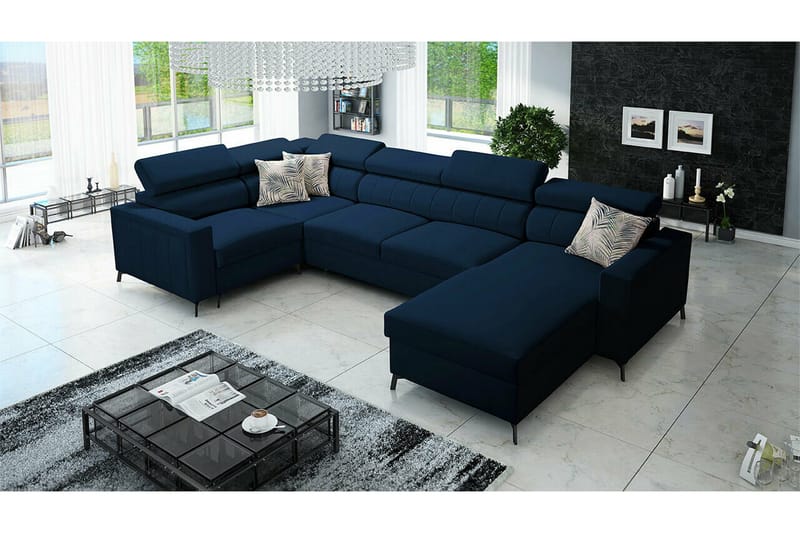 Galbally 5-sits Hörnbäddsoffa Dark blue - Möbler - Soffa - Bäddsoffa