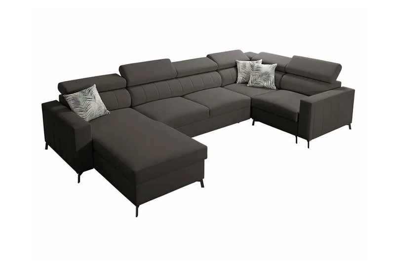 Galbally 5-sits Hörnbäddsoffa Dark brown