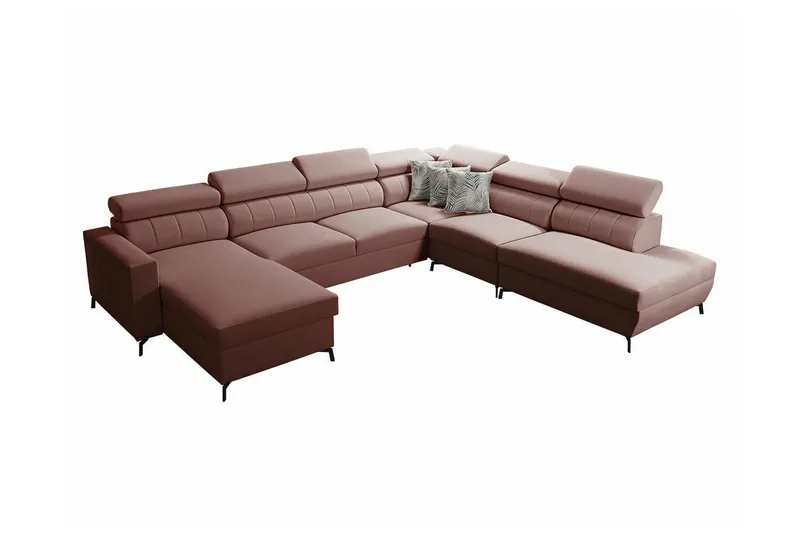 Galbally 5-sits Hörnbäddsoffa Dark pink