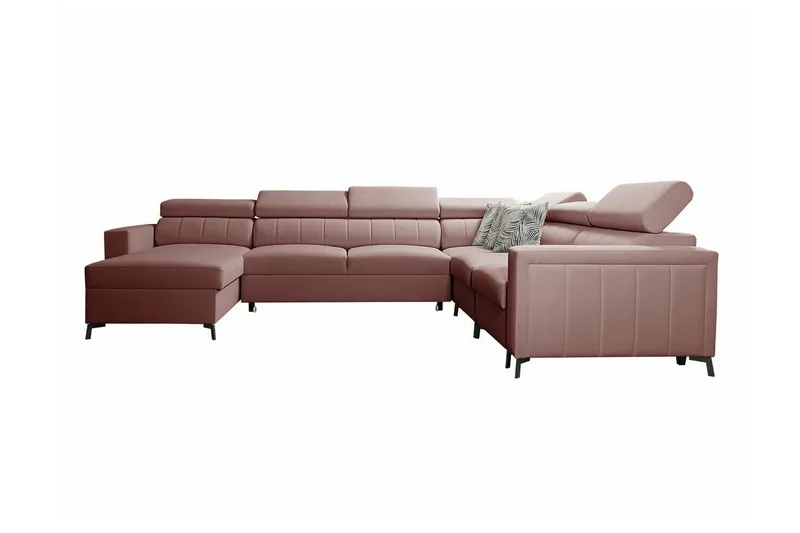 Galbally 5-sits Hörnbäddsoffa Dark pink