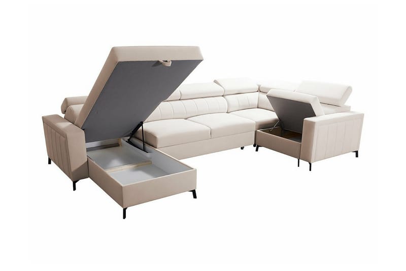 Galbally 5-sits Hörnbäddsoffa Light grey/Dark grey - Möbler - Soffa - Bäddsoffa