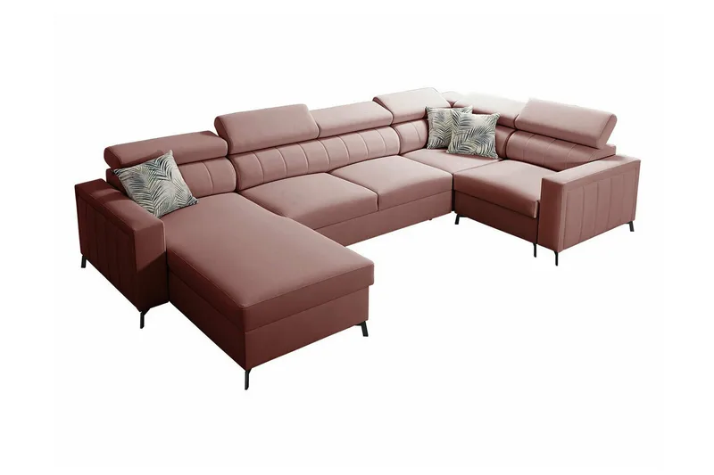 Galbally 5-sits Hörnbäddsoffa Light pink