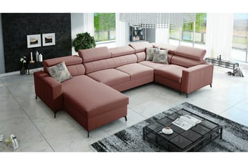 Galbally 5-sits Hörnbäddsoffa Light pink - Möbler - Soffa - Bäddsoffa