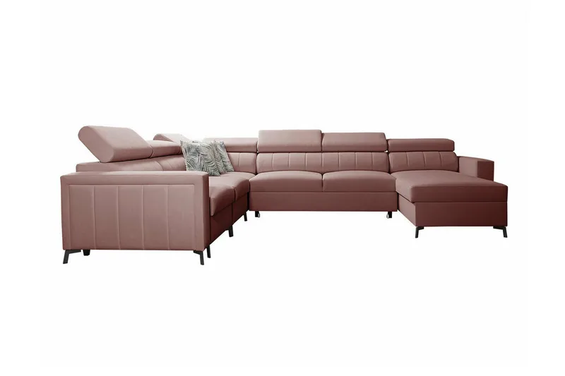 Galbally 5-sits Hörnbäddsoffa Light pink