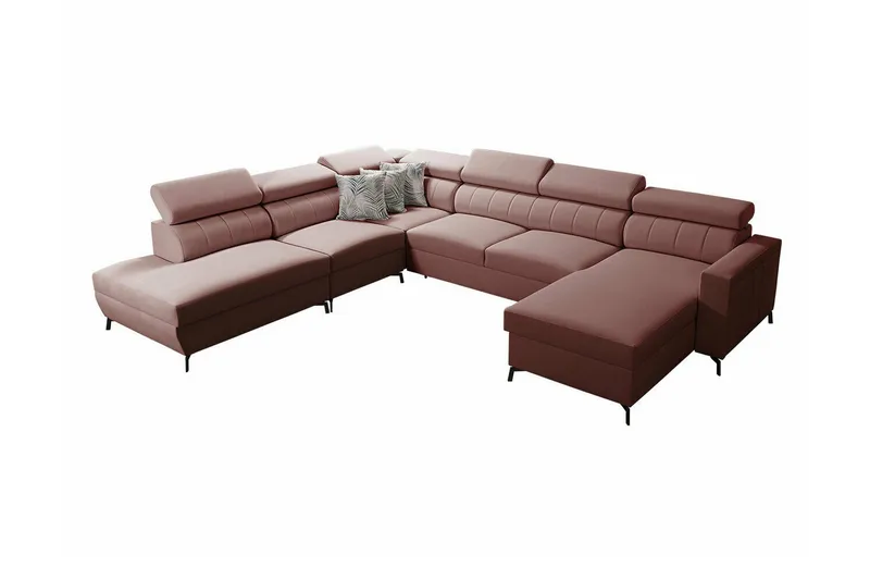 Galbally 5-sits Hörnbäddsoffa Pink