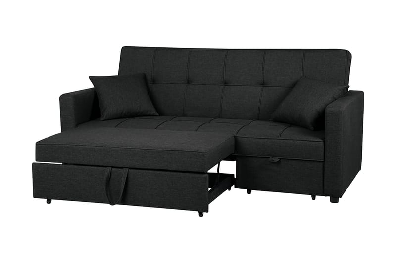 Glomma 3-sits Utdragbar Längsbäddad Bäddsoffa 181x207 cm i Tyg - Mörkgrå - Möbler - Soffa - Bäddsoffa