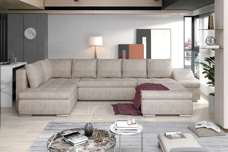 Govana U-Bäddsoffa Höger, Beige