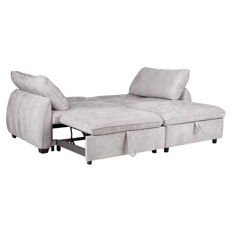 Hörnbäddsoffa Klevor - Ljusgrå - Möbler - Soffa - Bäddsoffa