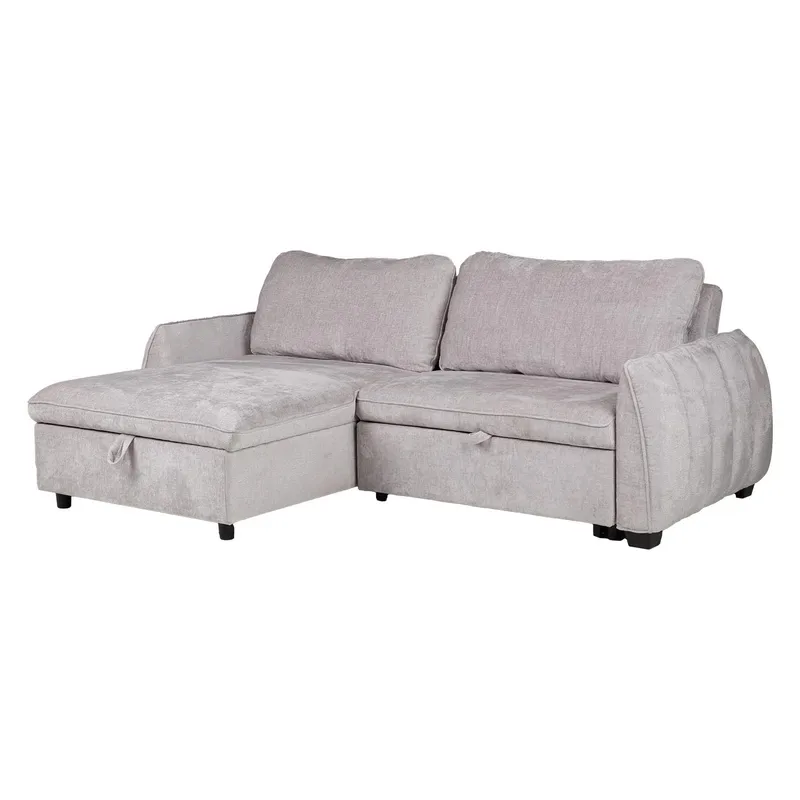 Hörnbäddsoffa Klevor - Ljusgrå - Möbler - Soffa - Bäddsoffa