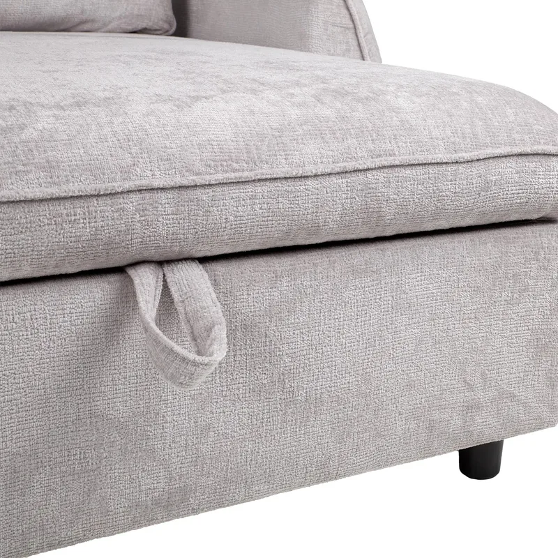 Hörnbäddsoffa Klevor - Ljusgrå - Möbler - Soffa - Bäddsoffa