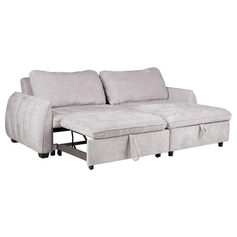 Hörnbäddsoffa Klevor - Ljusgrå - Möbler - Soffa - Bäddsoffa