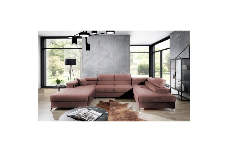 Hörnsoffa Eltap Eduardo 337x205x88 cm, Kronos 29, Rosa, Höger