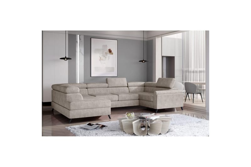 Hörnsoffa Eltap Escada 336x200x92 cm, Dora 21, Beige, Vänster