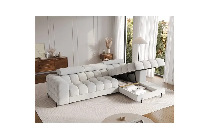 Hörnsoffa Eltap Felro 285x181x93 cm - Royal 03, Grå, Höger - Möbler - Soffa - Bäddsoffa