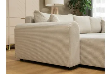 Handda 3-sits Vänstervänd Bäddsoffa med Divan och Schäslong i Tyg - Beige - Möbler - Soffa - Bäddsoffa