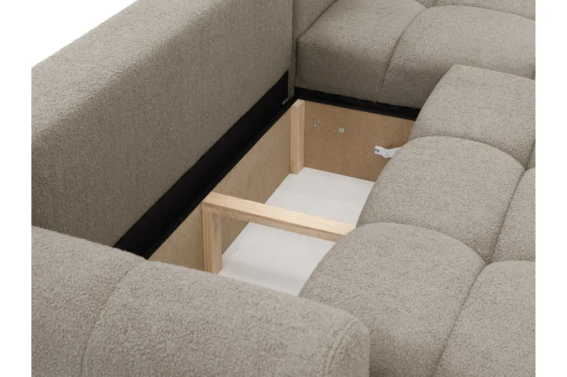 Handu Bäddsoffa med Divan 3-sits i Bouclé - Mörkgrå - Möbler - Soffa - Bäddsoffa