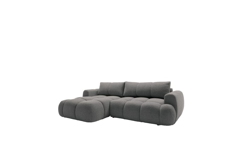Handu Bäddsoffa med Divan 3-sits i Bouclé, Mörkgrå