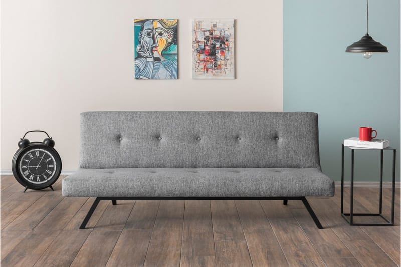 Hetalia 3-sits Längsbäddad Bäddsoffa 102x180 cm i Tyg - Grå - Möbler - Soffa - Bäddsoffa