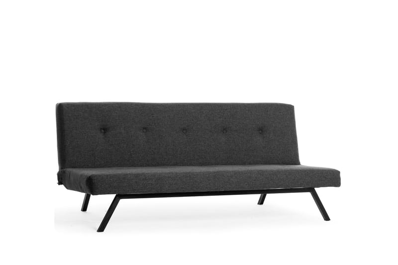 Hetalia 3-sits Längsbäddad Bäddsoffa 102x180 cm i Tyg, Mörkgrå