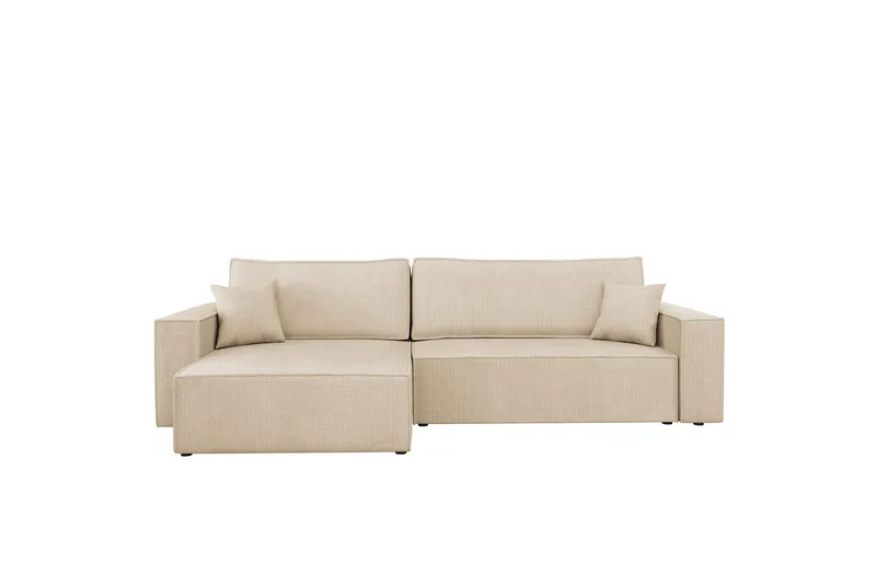 Hobson Bäddsoffa med Divan 3-sits i Plysch, Beige