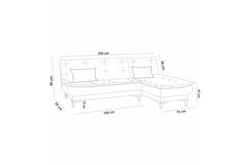 Hunterville Bäddsoffa m. Divan 4-sits 107x205 - Mörkblå - Möbler - Soffa - Bäddsoffa