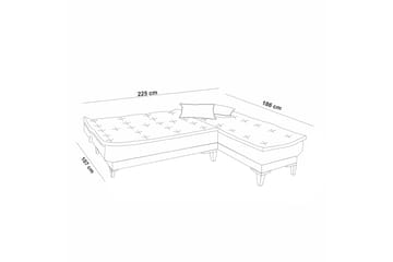 Hunterville Bäddsoffa m. Divan 4-sits 107x205 - Mörkgrå - Möbler - Soffa - Bäddsoffa