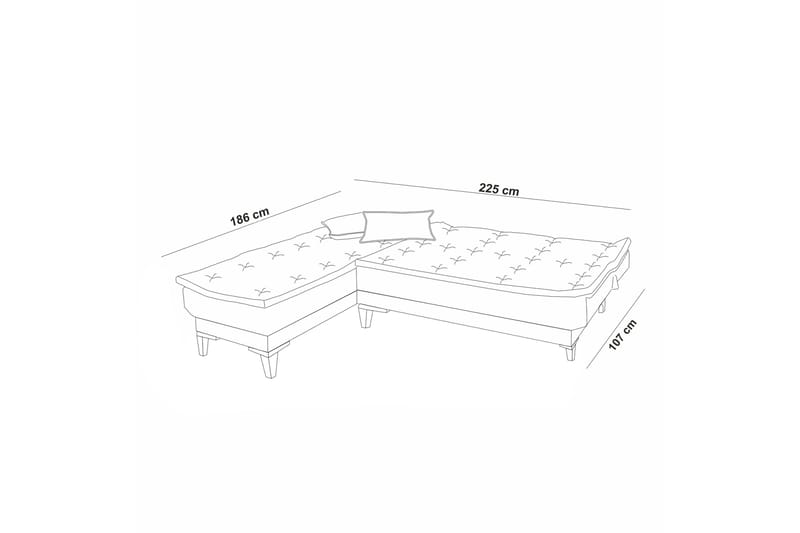 Hunterville Bäddsoffa m. Divan 4-sits - Mörkblå - Möbler - Soffa - Bäddsoffa
