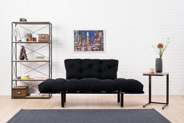 Jenica 2-sits Fällbar Bäddsoffa i Tyg med Metallben - Svart - Möbler - Soffa - Bäddsoffa