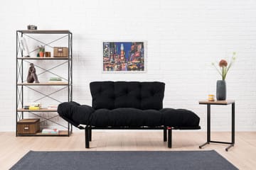 Jenica 2-sits Fällbar Bäddsoffa i Tyg med Metallben - Svart - Möbler - Soffa - Bäddsoffa