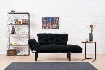 Jenica 2-sits Fällbar Bäddsoffa i Tyg med Metallben - Svart - Möbler - Soffa - Bäddsoffa