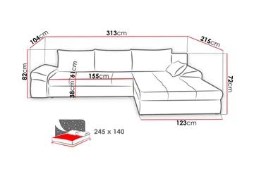 Julissa Divanbäddsoffa 313x215x82 cm - Möbler - Soffa - Bäddsoffa