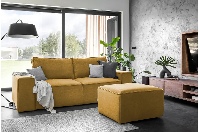 Kamli Bäddsoffa 3-sits med Förvaring, Gul