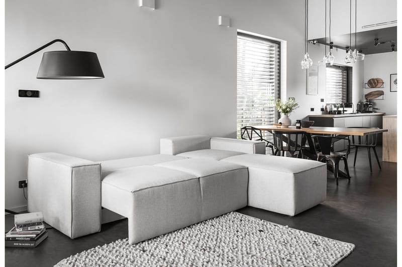 Kamli Bäddsoffa m. Divan med Förvaring - Ljusrosa - Möbler - Soffa - Bäddsoffa