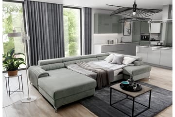 Kamran Bäddsoffa m. Divan och Schäslong med Förvaring - Beige - Möbler - Soffa - Bäddsoffa