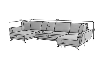 Katun Bäddsoffa Dubbelschäslong - Gul - Möbler - Soffa - Bäddsoffa