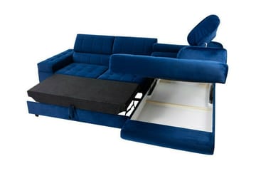 Kintore 3-sits Höger Hörnbäddsoffa 123x192 cm med Förvaring i Sammet - Röd - Möbler - Soffa - Bäddsoffa
