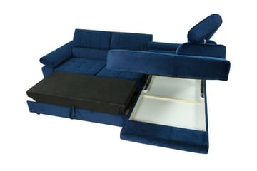 Kintore 3-sits Vänster Hörnbäddsoffa med Förvaring i Sammet - Röd - Möbler - Soffa - Bäddsoffa