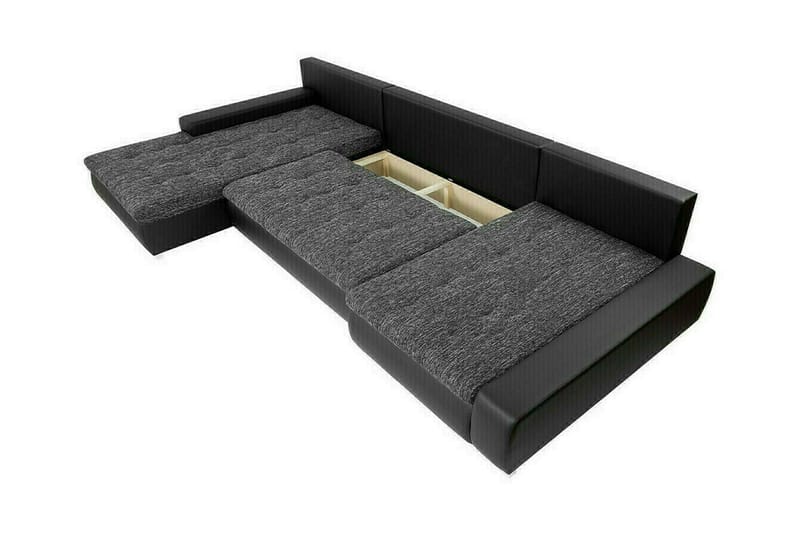 Kintore 4-sits Högervänd Hörnbäddsoffa 140x340 cm med Förvaring i Sammet - Blå - Möbler - Soffa - Bäddsoffa