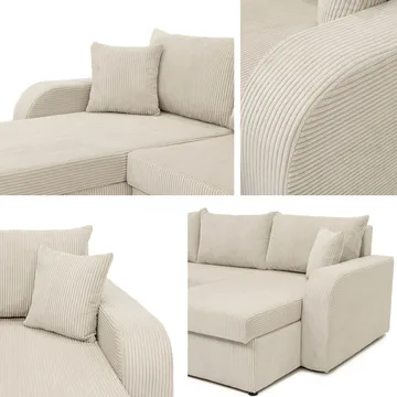 Kintore 4-sits Hörnbäddsoffa Black/Grey - Möbler - Soffa - Bäddsoffa