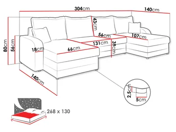 Kintore 4-sits Hörnbäddsoffa Black/Grey - Möbler - Soffa - Bäddsoffa