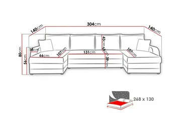 Kintore 4-sits Hörnbäddsoffa Black/Light grey - Möbler - Soffa - Bäddsoffa