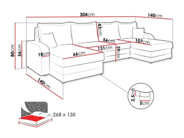 Kintore 4-sits Hörnbäddsoffa Black/Light grey - Möbler - Soffa - Bäddsoffa